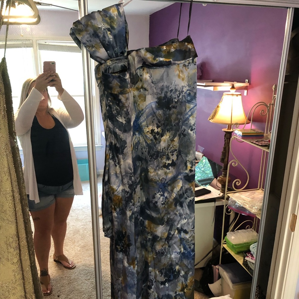 Silk sheer evening dress